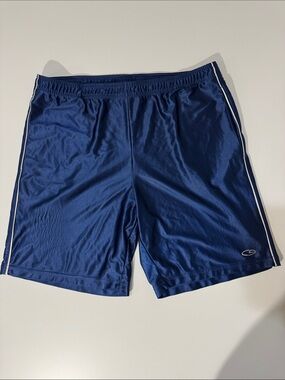 Champion Navy Blue Athletic Men's Training Shorts with White Piping